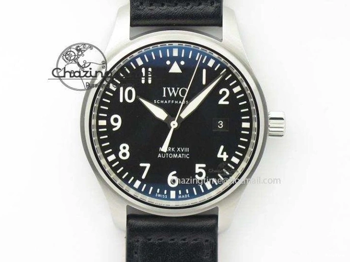 MIROTIME 0313 Mark XVIII IW327001 V6F Best Edition Black Dial On Black Leather Strap A Tailored 7307